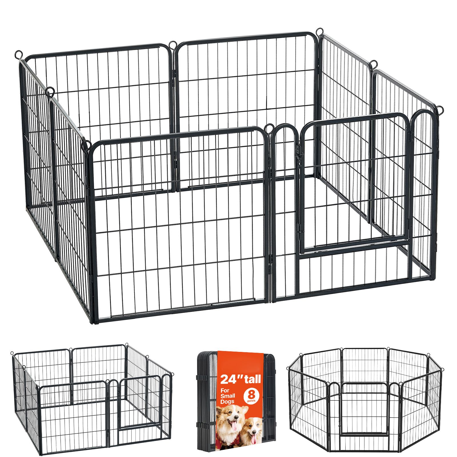 Camping Outdoor Or Indoor - Dog Playpen 24 Inch 8 Panels
