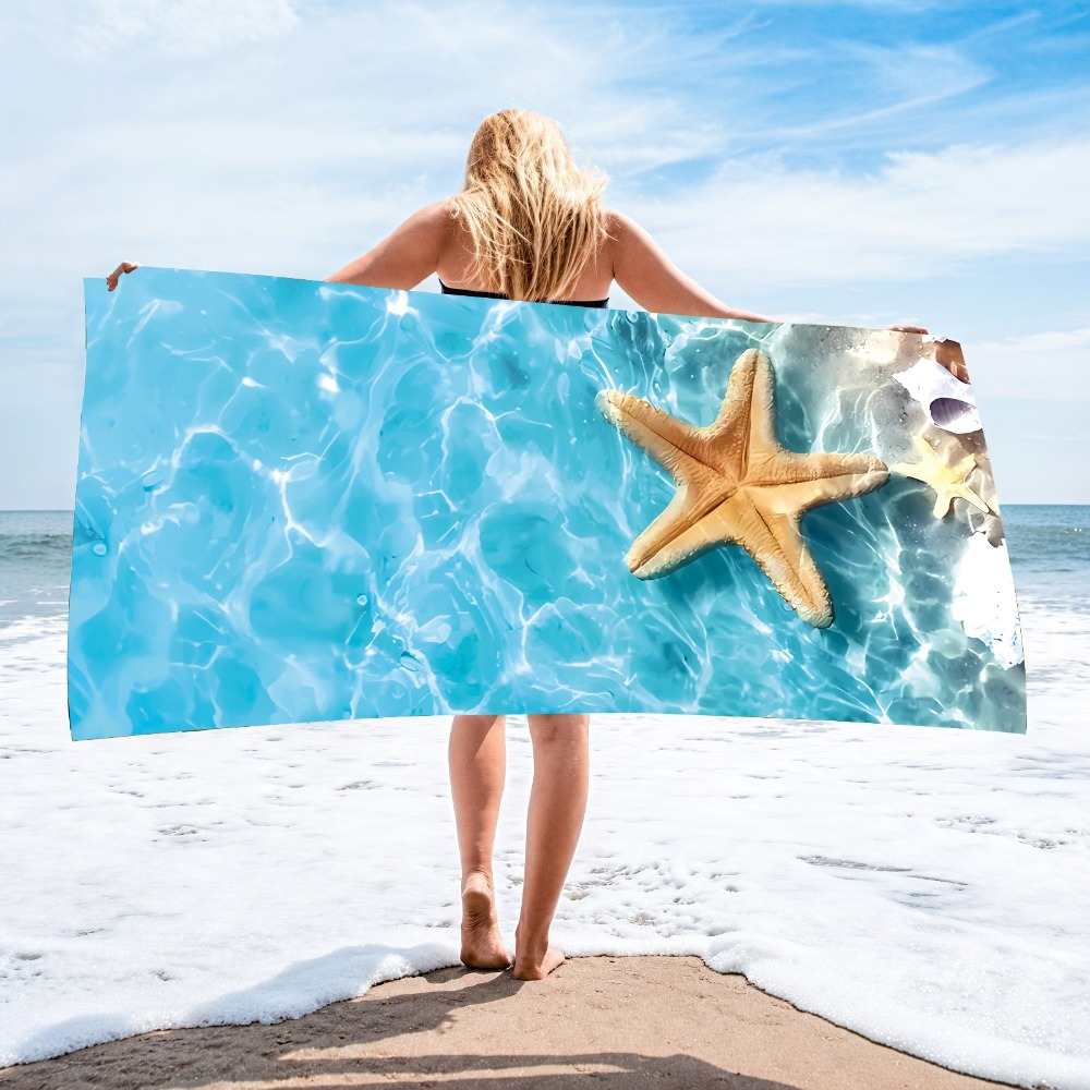 Outdoor Camping Blanket - 27.5x55inch Blue Ocean Jellyfish Bath Towel