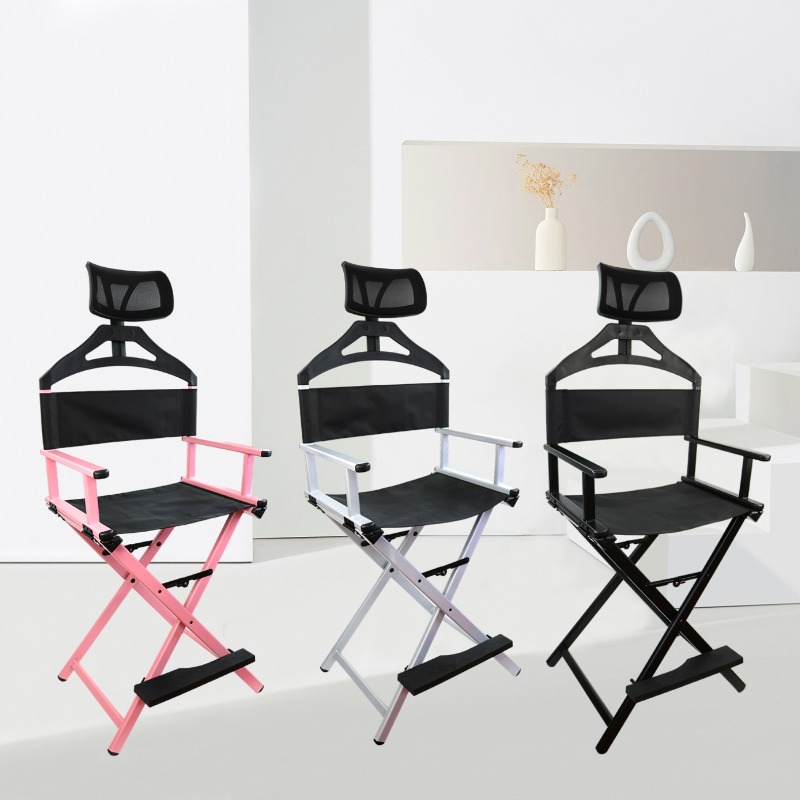 Outdoor Camping High Chair - Portable Foldable Tall Frame Director Chair,