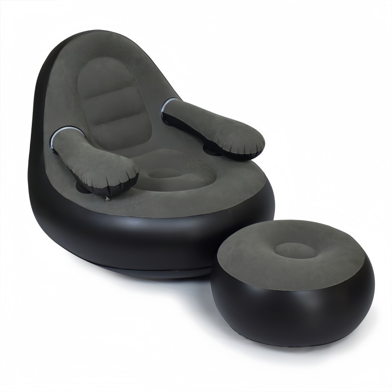 Outdoor Camping Chairs Folding - PVC Inflatable Sofa with Armrests&footstool, Adult