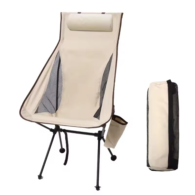 Outdoor Camping High Chair - Detachable Headrest High Back Folding Camping
