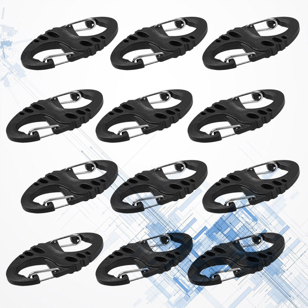 Outdoor Camping Hammock - 12Pcs Heavy Duty S-Type Carabiner Clip