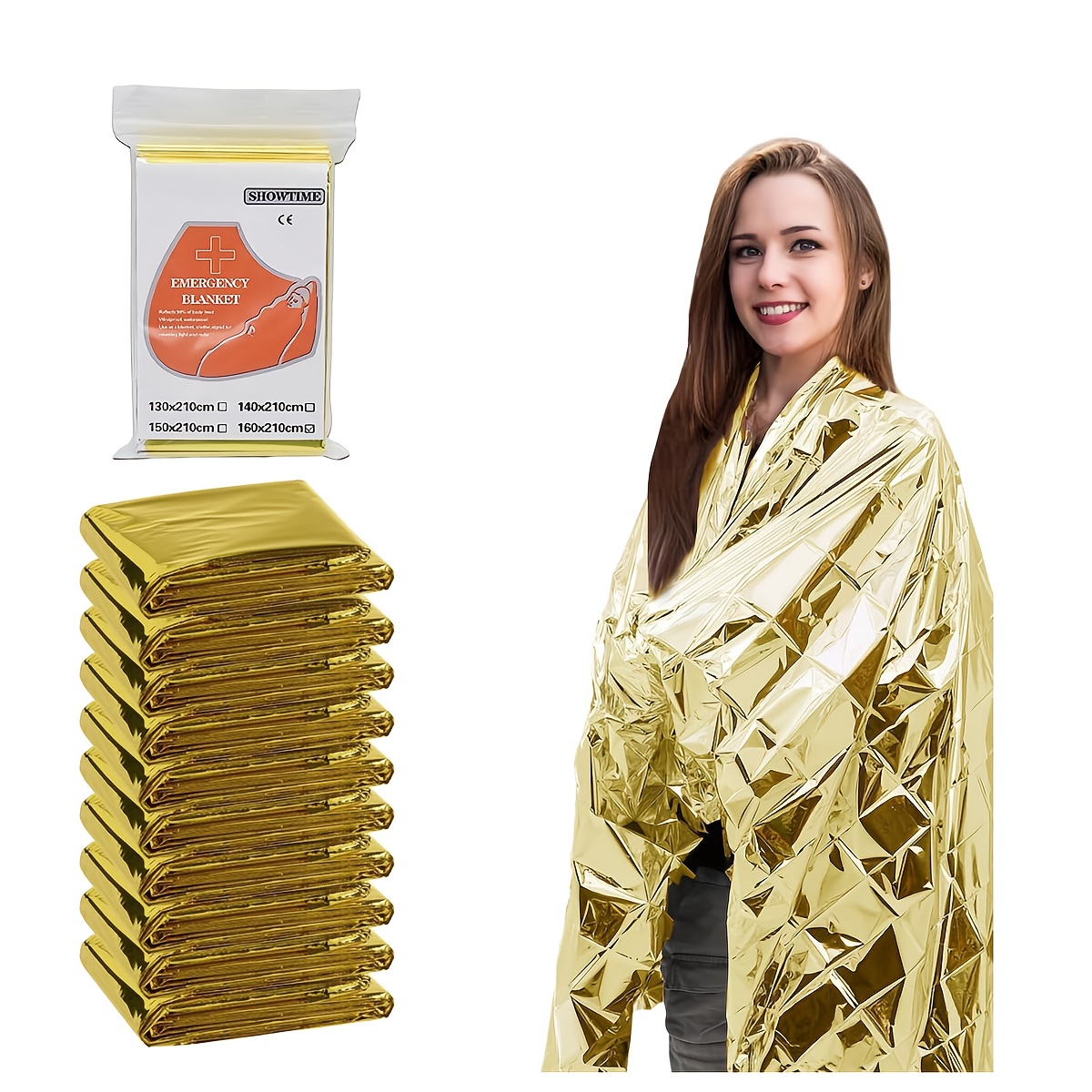Outdoor Camping Blanket - 4pcs Emergency Blanket Foil Space Blanket