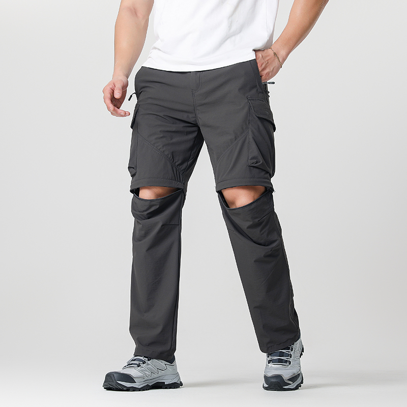 Outdoor Camping Adventures - Men's Cargo Hiking Convertible Pants, Waterproof,