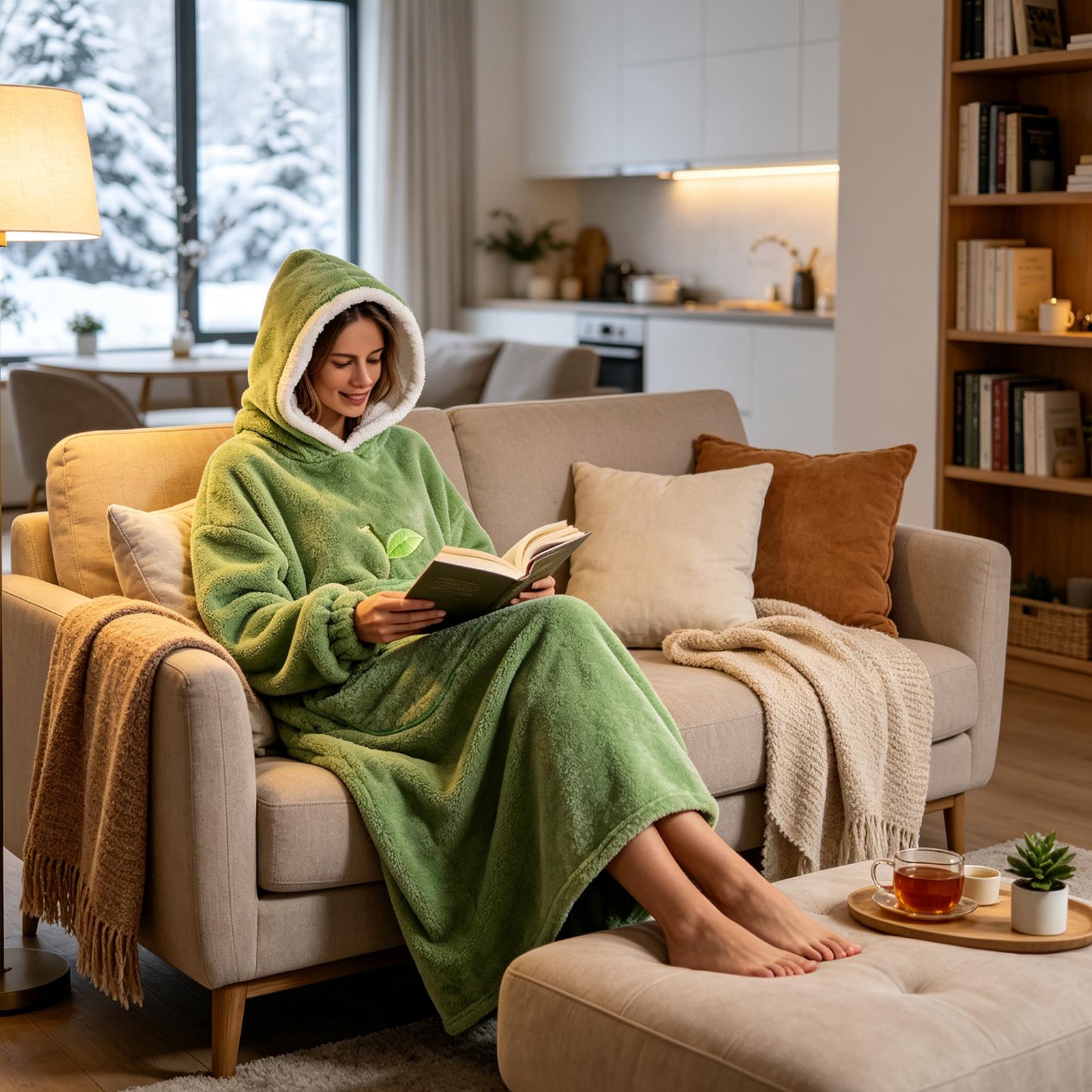 Hoodie Blanket Pullover Fleece - Outdoor Camping Blanket ulasan dan harga