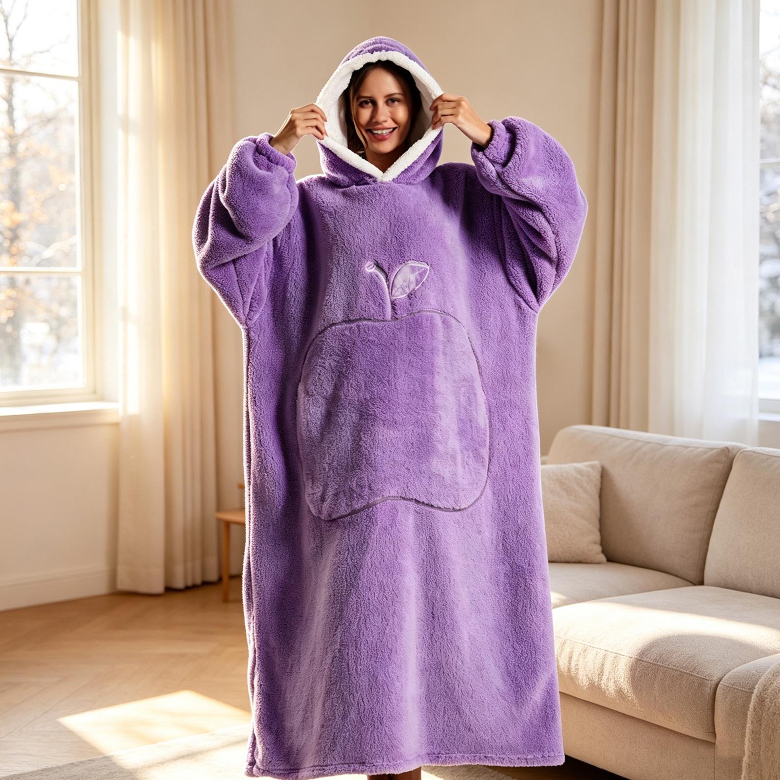 Hoodie Blanket Pullover Fleece - Outdoor Camping Blanket ulasan dan harga