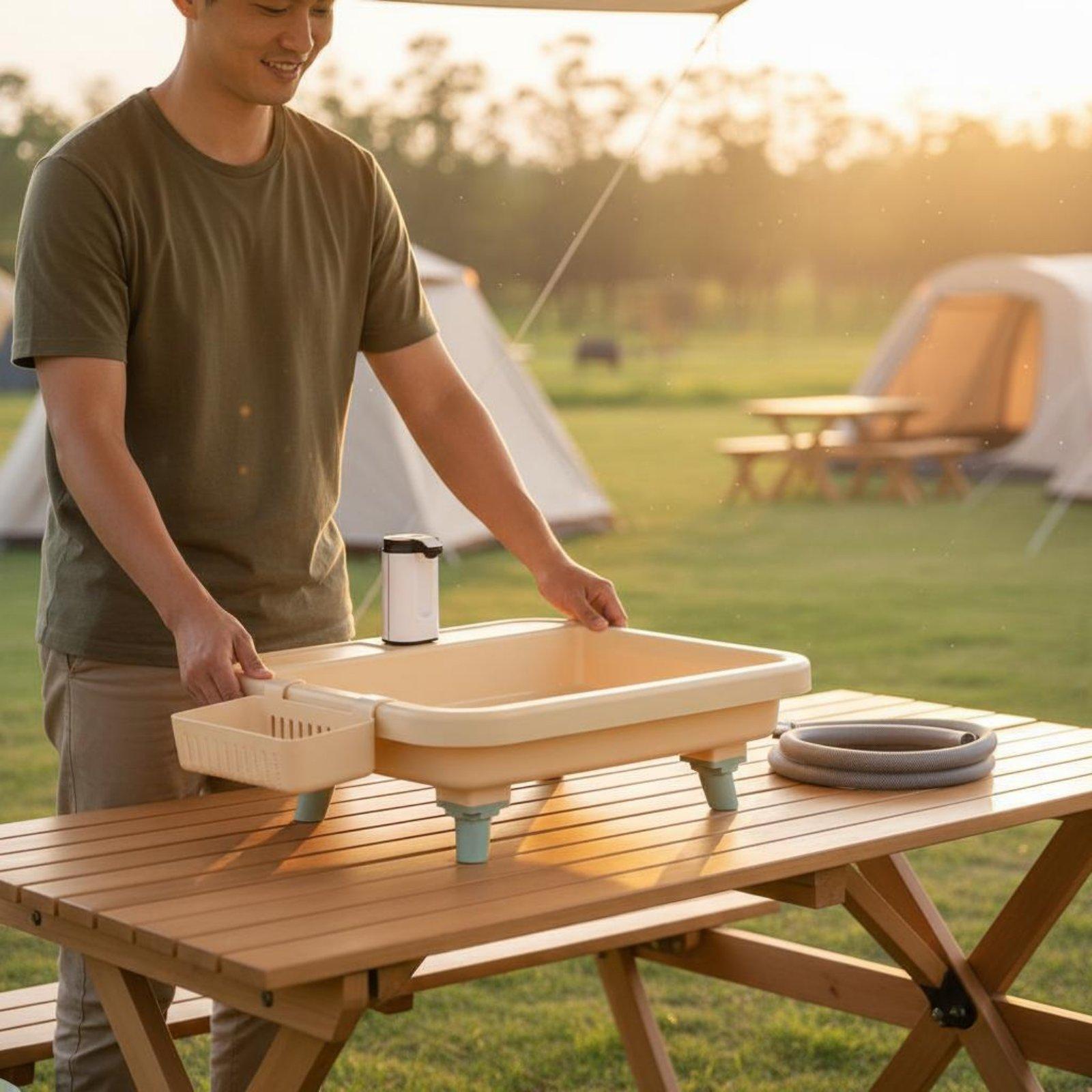 Portable Camping Sink with Bui - Outdoor In Camping ulasan dan harga