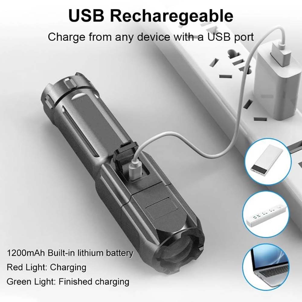 Mini Flashlight Zoomable Focus - Outdoor Camping Zone ulasan dan harga