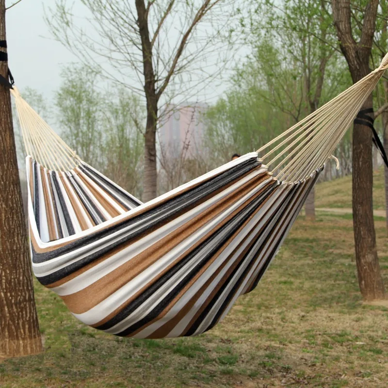 Canvas No Wooden Stick Hammock - Outdoor Camping Hammock ulasan dan harga