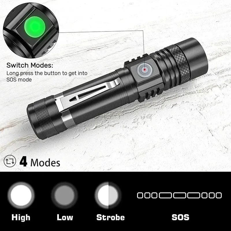 T6 LED Rechargeable Flashlight - Outdoor Camping Adventures ulasan dan harga