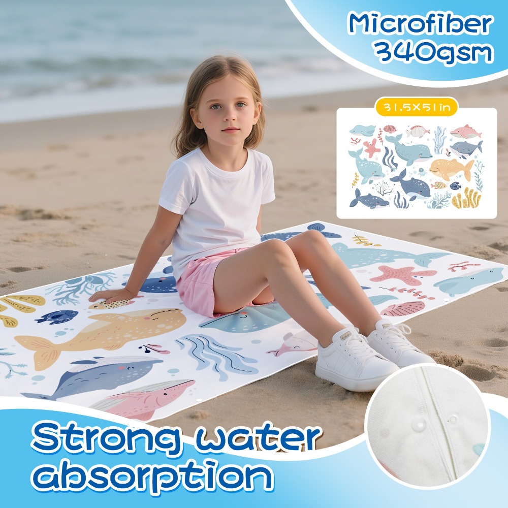 Cartoon Pattern Beach Towel Ki - Outdoor Camping Blanket ulasan dan harga