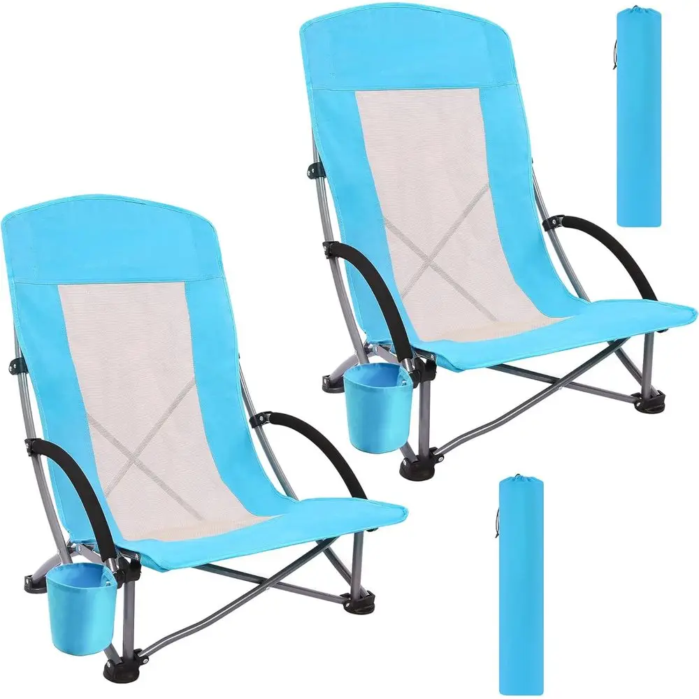 Portable 2-Pack Blue Beach Cha - Outdoor Camping High Chair ulasan dan harga