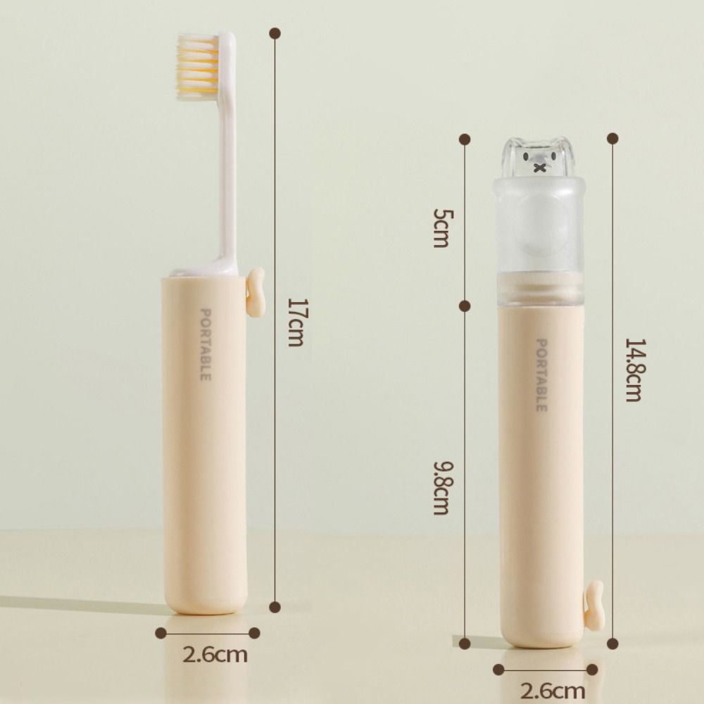 Cute 2-IN-1 Travel Toothbrush  - Travel Outdoor Camping Youtube ulasan dan harga