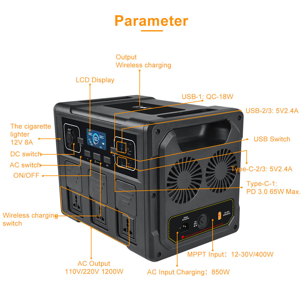 1200W Portable Solar Generator - Portable Power Station ulasan dan harga