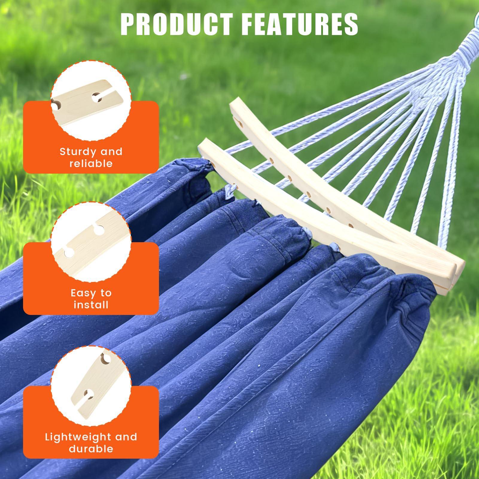 2 Pieces 10-Hole Wooden Hammoc - Outdoor Camping Hammock ulasan dan harga