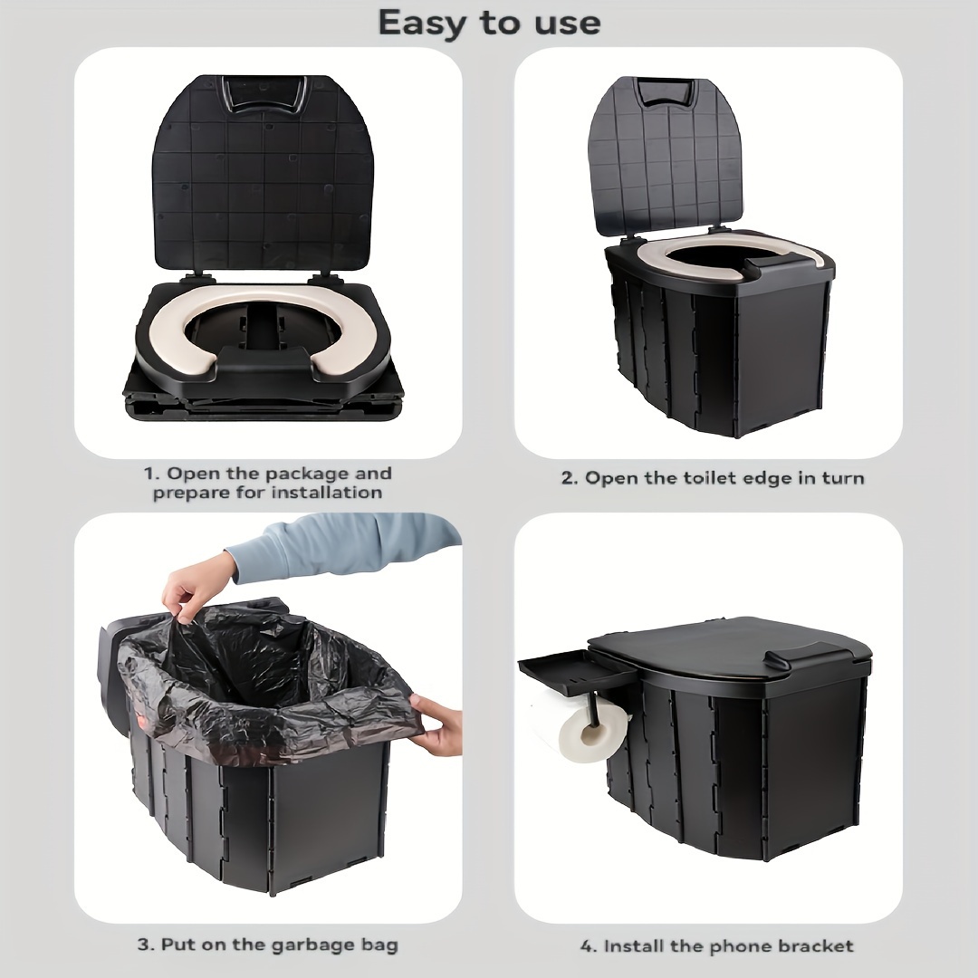 Portable Folding Toilet with P - Outdoor Camping Carpet ulasan dan harga