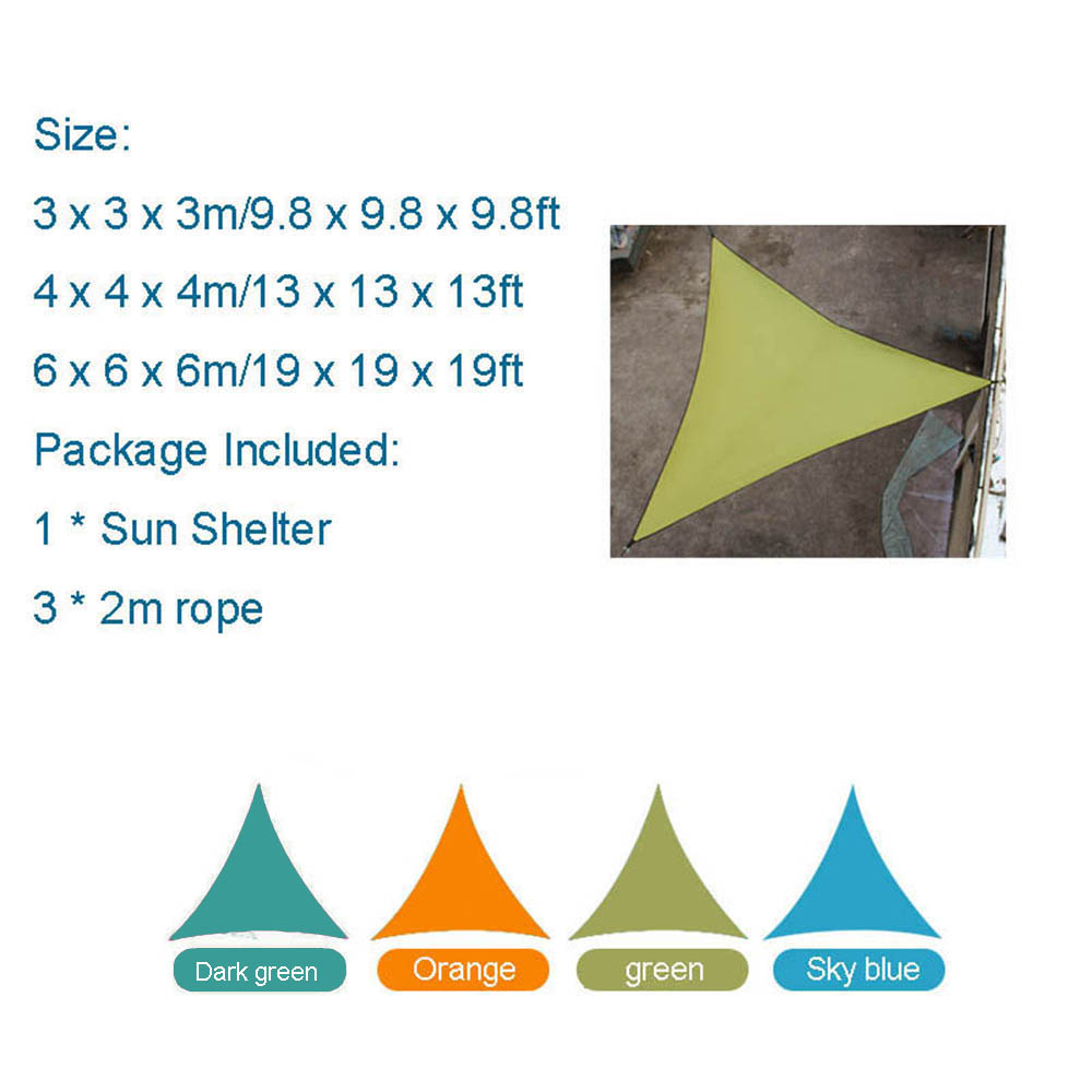 6x6x6m Triangle Sun Shelter Wa - Waterproof Tarp Shelter ulasan dan harga