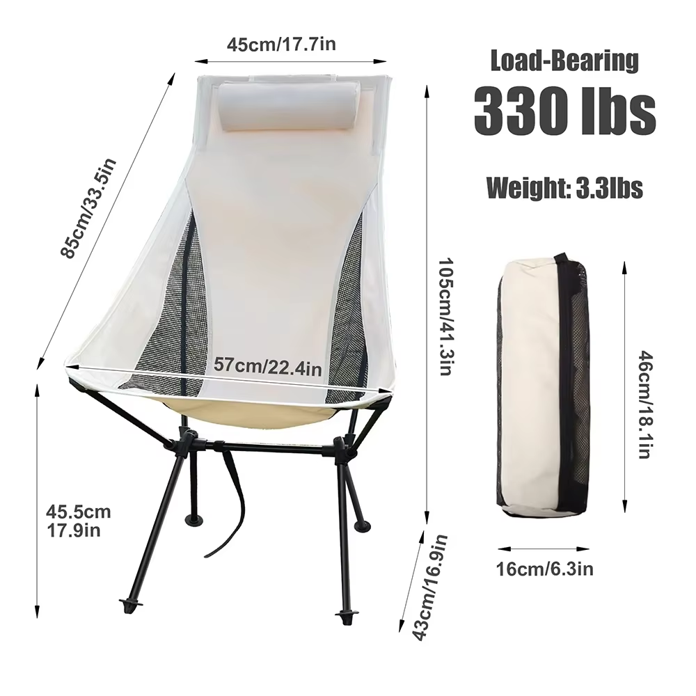Detachable Headrest High Back  - Outdoor Camping High Chair ulasan dan harga