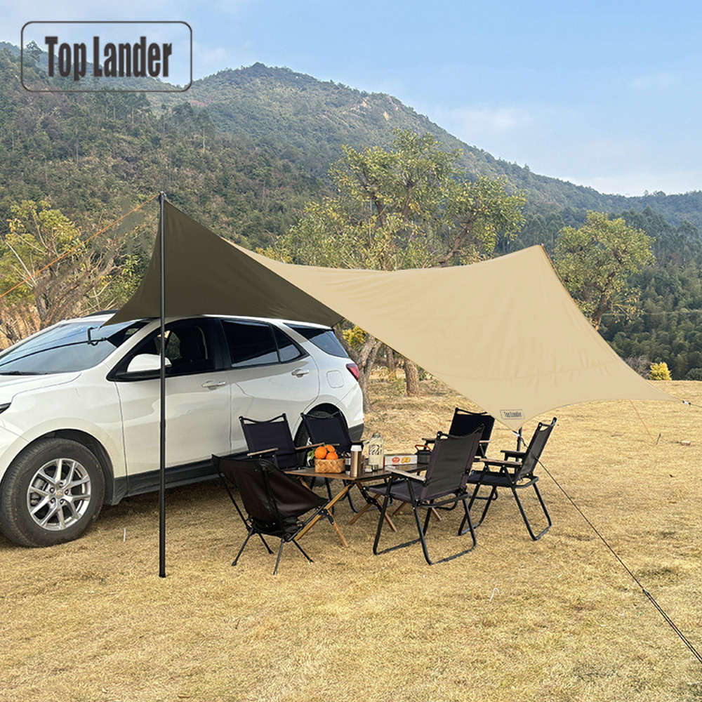 4.5x4.5m Car Awning Sun Shade  - Waterproof Tarp Shelter ulasan dan harga