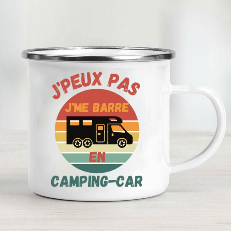 Camping Car Enamel Mug Adventu - Outdoor Camping Adventures ulasan dan harga