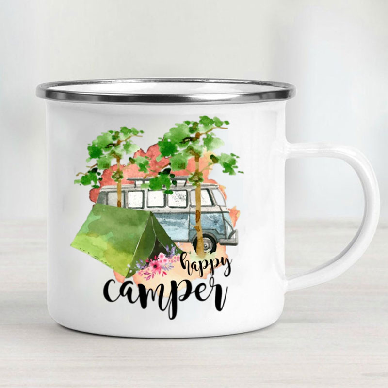 Camping Car Enamel Mug Adventu - Outdoor Camping Adventures ulasan dan harga