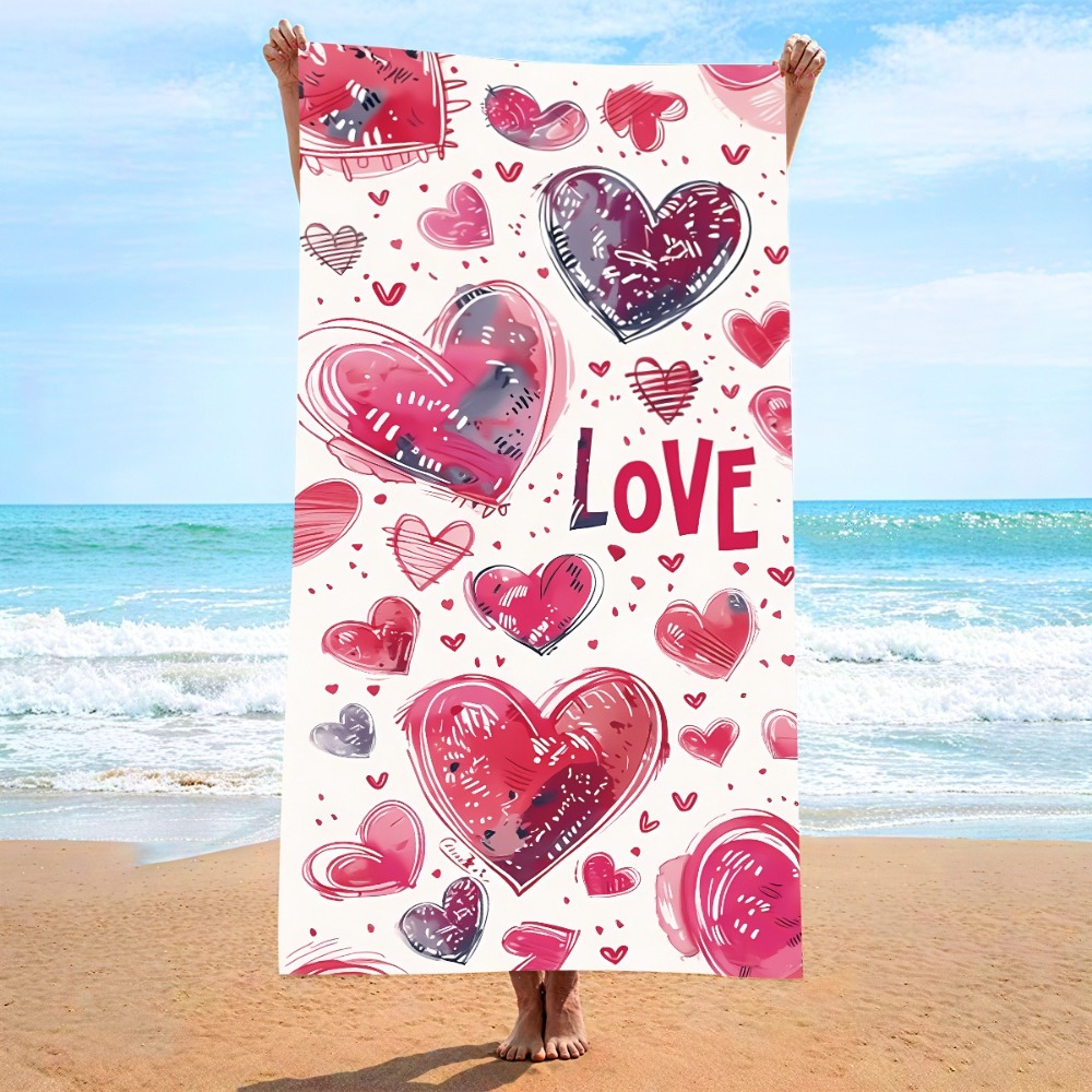 Heart Symbol Bath Towel 27x55i - Outdoor Camping Blanket ulasan dan harga