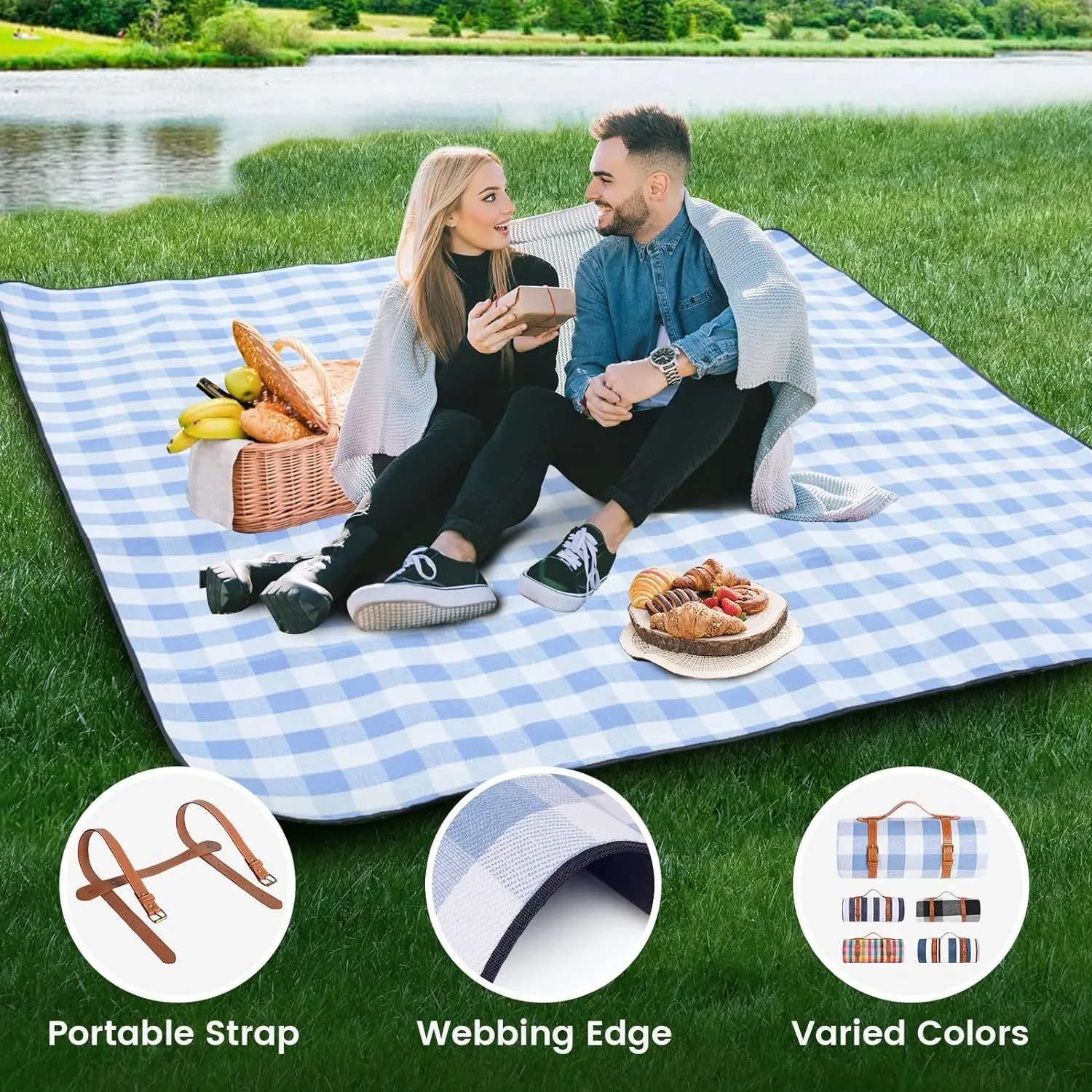 ZHUOHUA Picnic Blanket Extra L - Outdoor Camping Rug ulasan dan harga