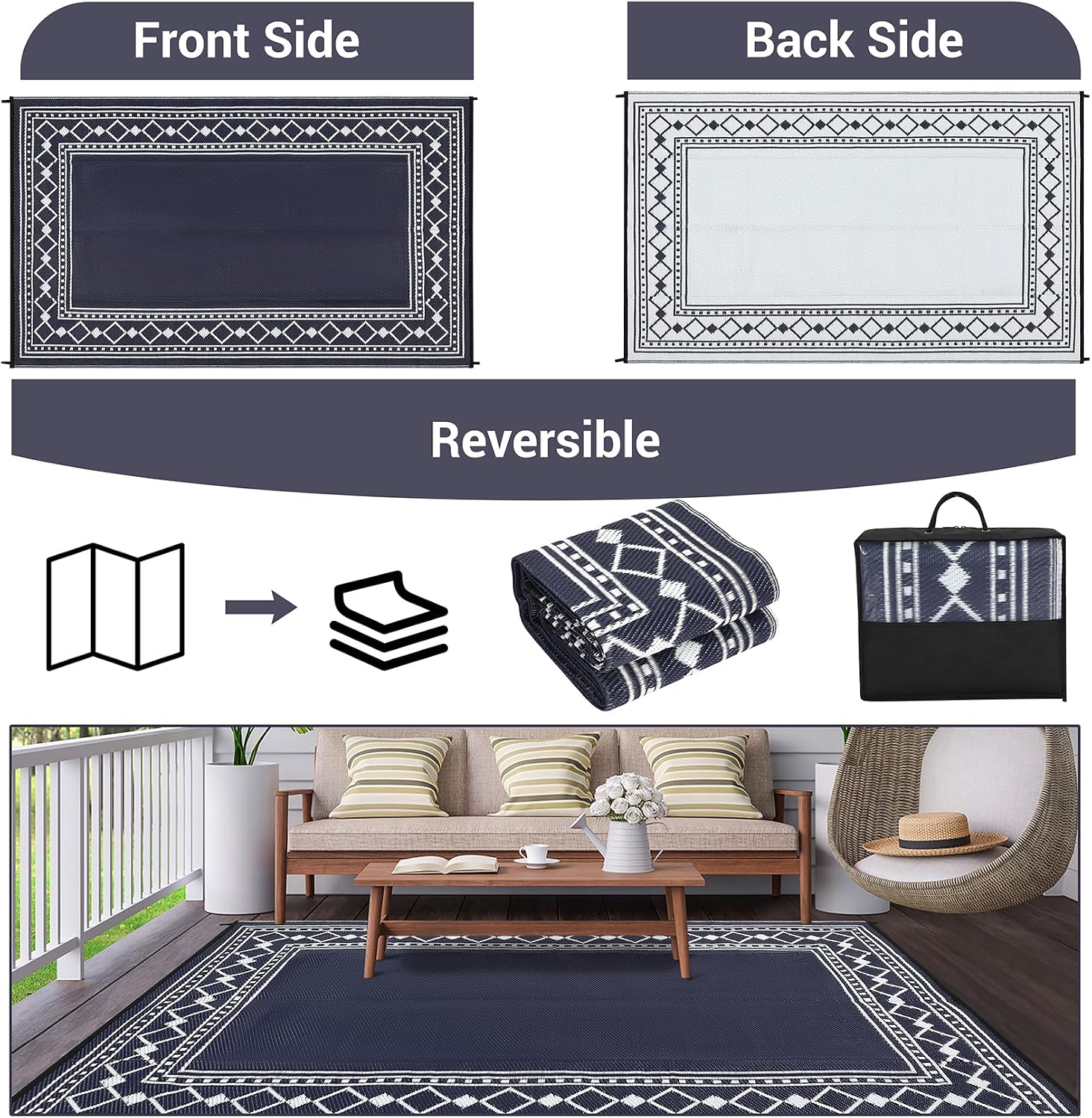 Garvee 9x18/8X10FT Waterproof  - Outdoor Camping Rugs 9X18 ulasan dan harga